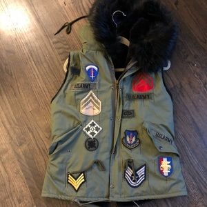 Army vest with patches